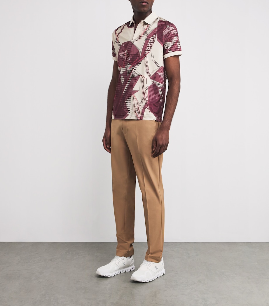 Graphic Print UV Protection Paddy Polo Shirt 284-OPEN BEIGE Image 2