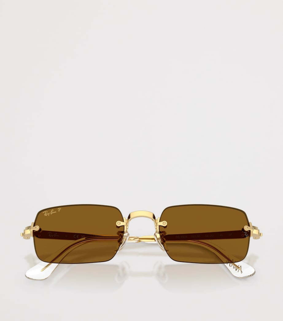 Ray-Ban By A$AP Rocky Rectangle Sunglasses Gold Image 5
