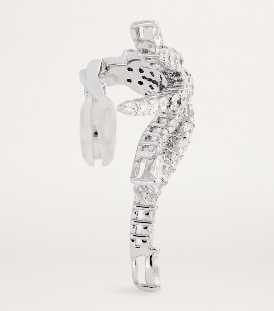 White Gold and Diamond Whisper Ear Cuff WHITE GOLD Image 4