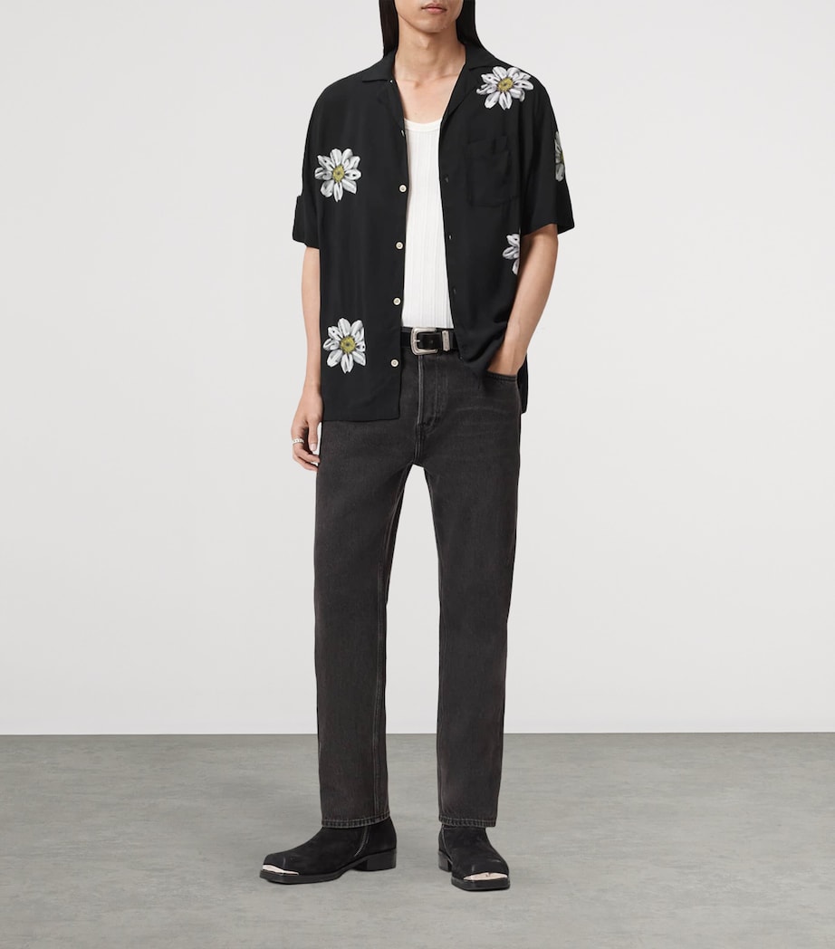 Printed Petal Shirt JET BLACK Image 2