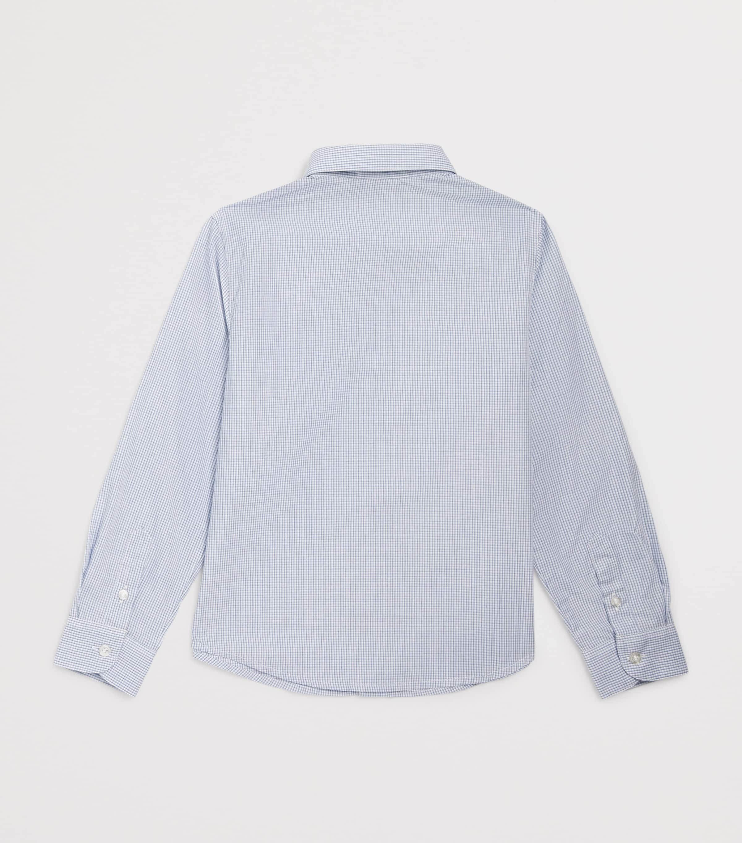 Cotton Check Shirt (6-36 Months) CH.L.BLUE/WHTE Image 2