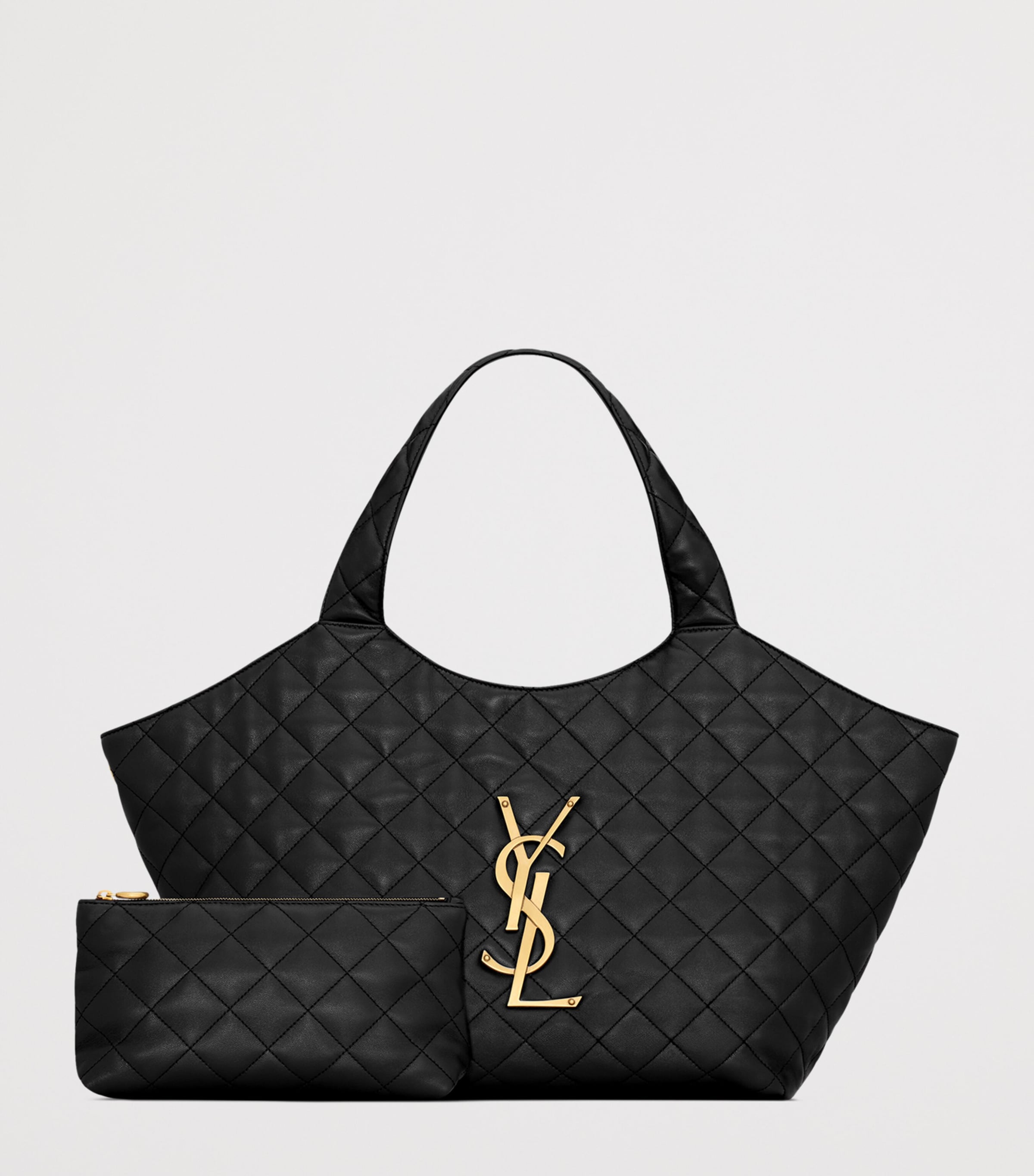 Saint Laurent Black Medium Icare Quilted Tote Bag | Harrods US
