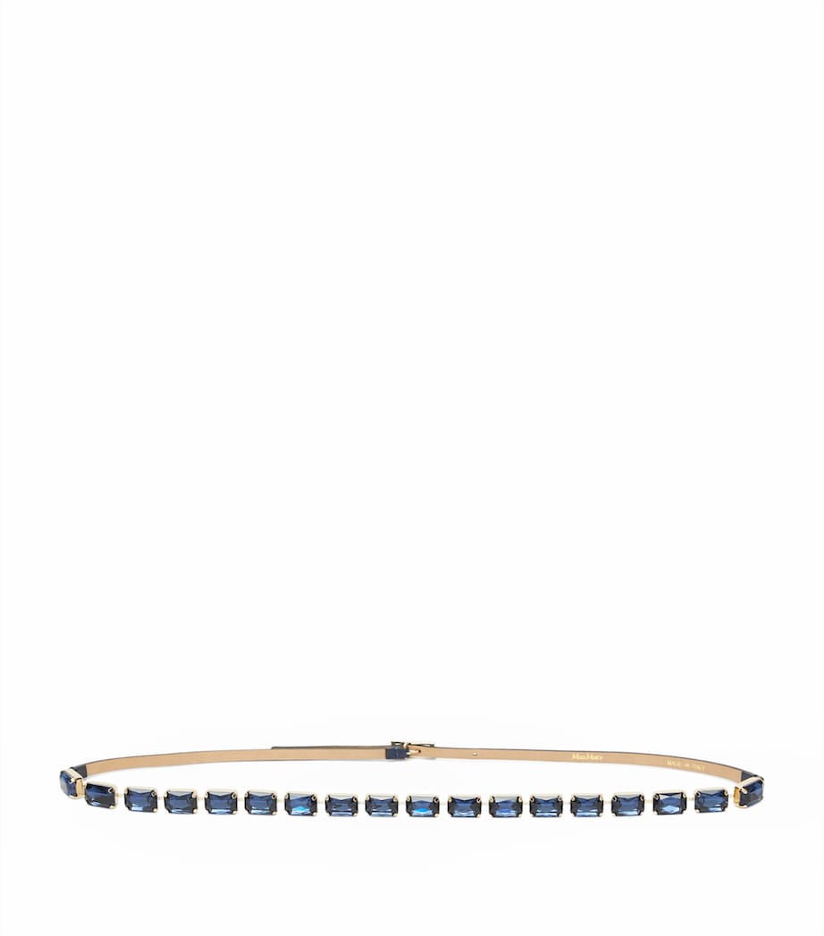 Max Mara Leather Jewelled Belt Ultramarine Image 1