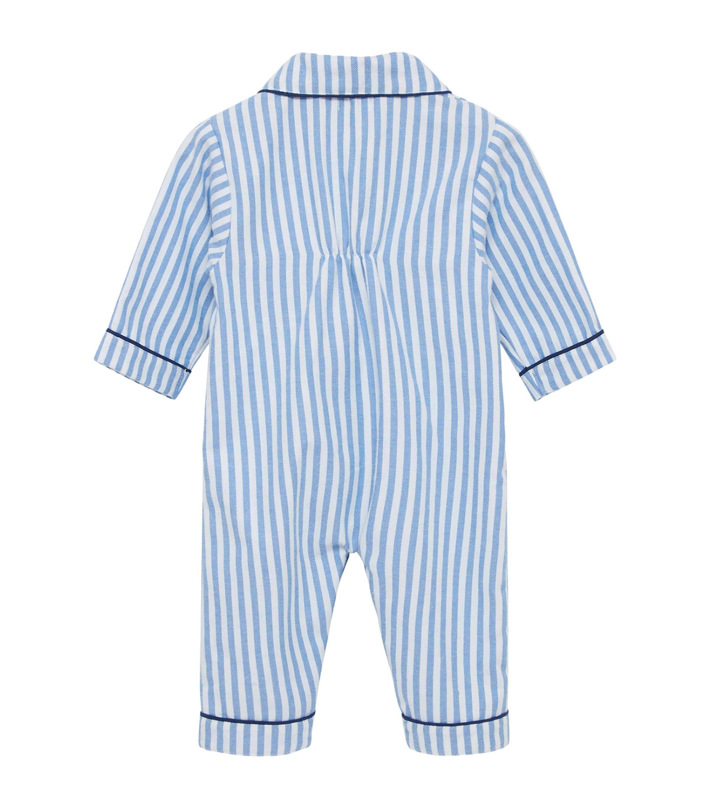 Cotton Striped Felix Playsuit (0-9 Months) BLUE STRIPE/SOLDIER Image 2