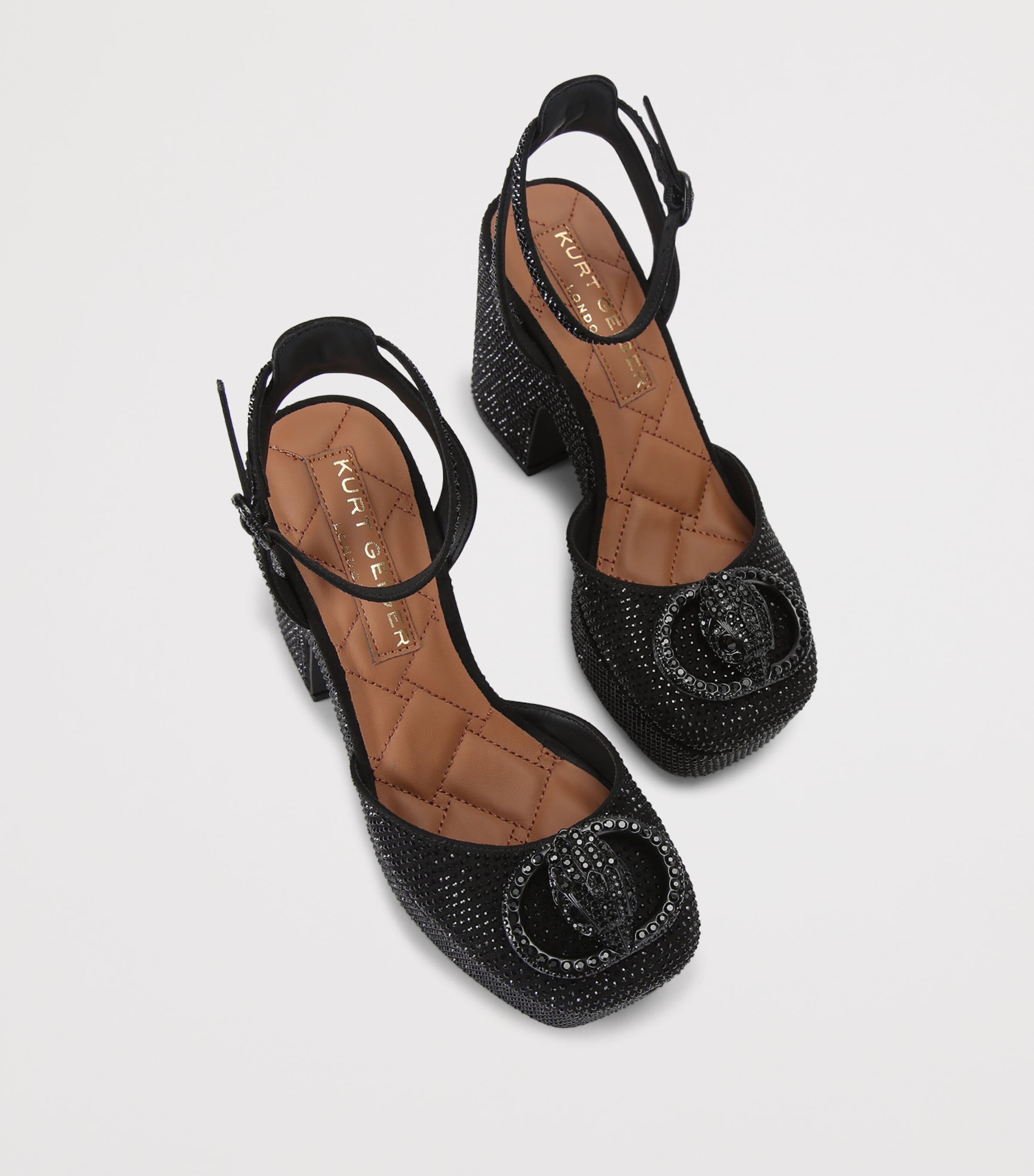 Kurt Geiger London Embellished Chelsea Platform Pumps Black Image 3