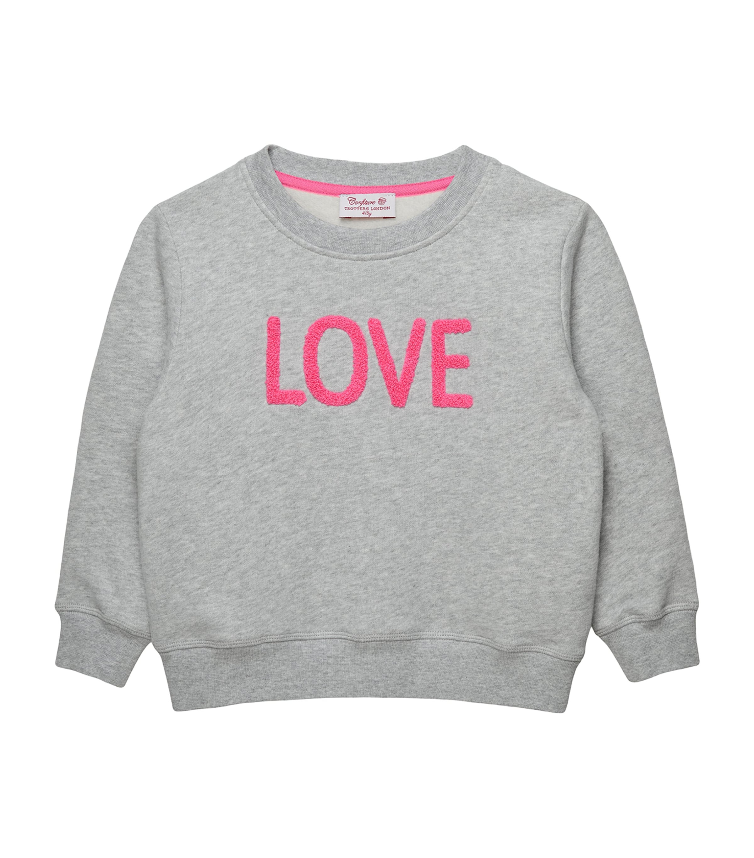 Trotters Cotton Love Sweatshirt (2-5 Years) Grey/pink Image 1