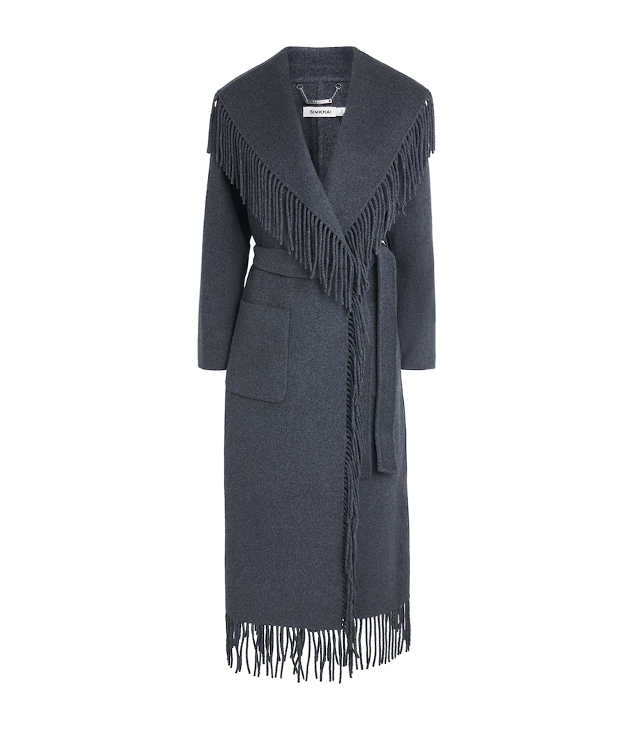 Simkhai Womens Wool-Blend Carrie Coat Dark Charcoal Image 1