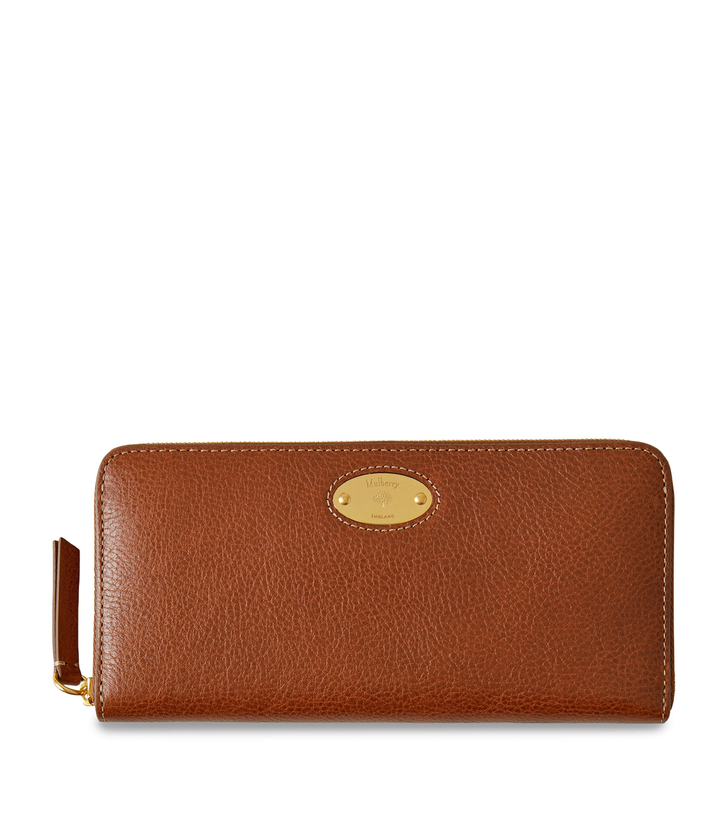 Mulberry Plaque 8 Credit Card Zip Purse In Oak