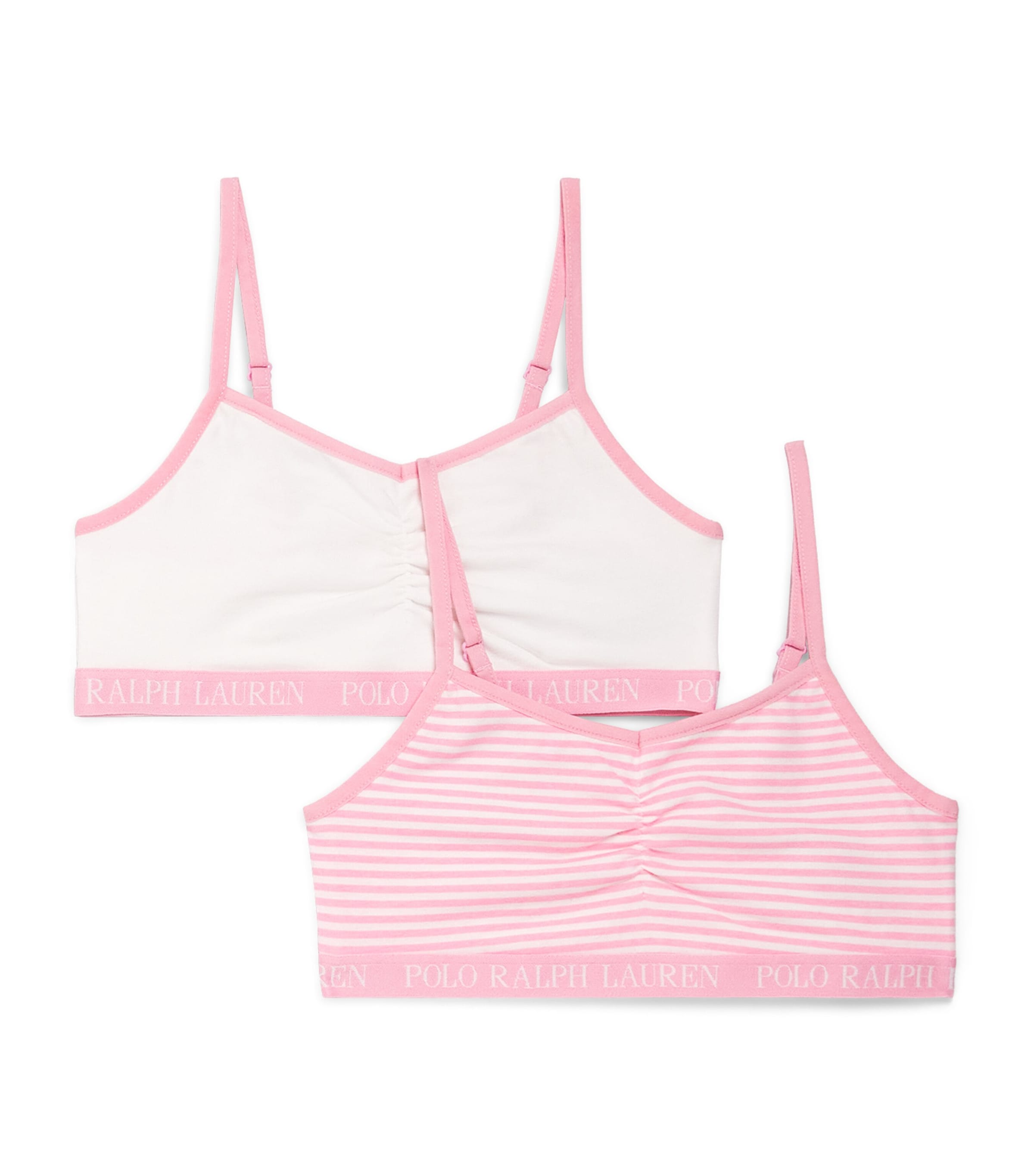 Ralph Lauren Kids Stretch-Cotton Bralette - Pack of 2 (7-14 Years) Adg Carmel Pink Image 1