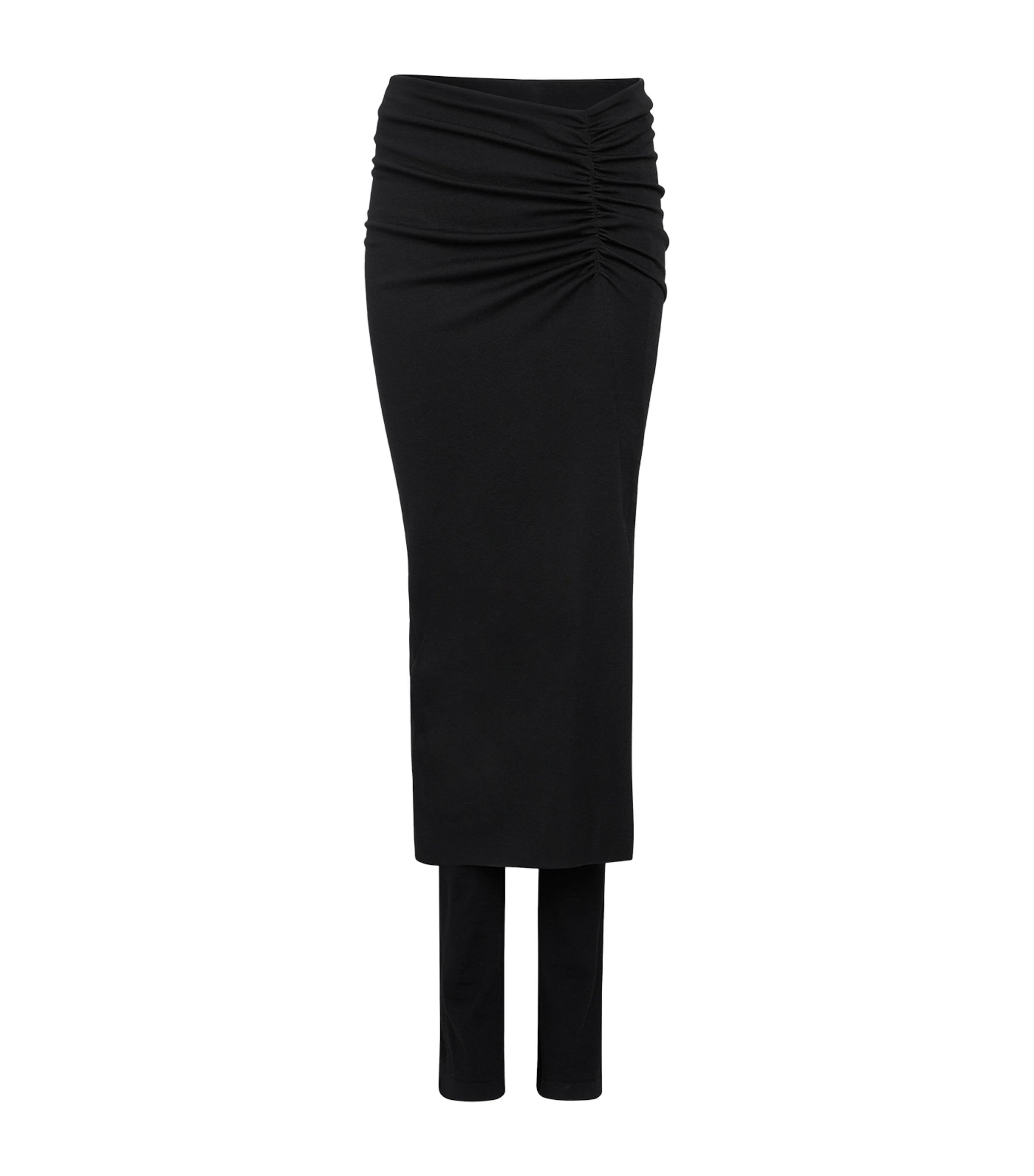 Shop Alaïa Merino Wool-blend Skirt-trousers In Black