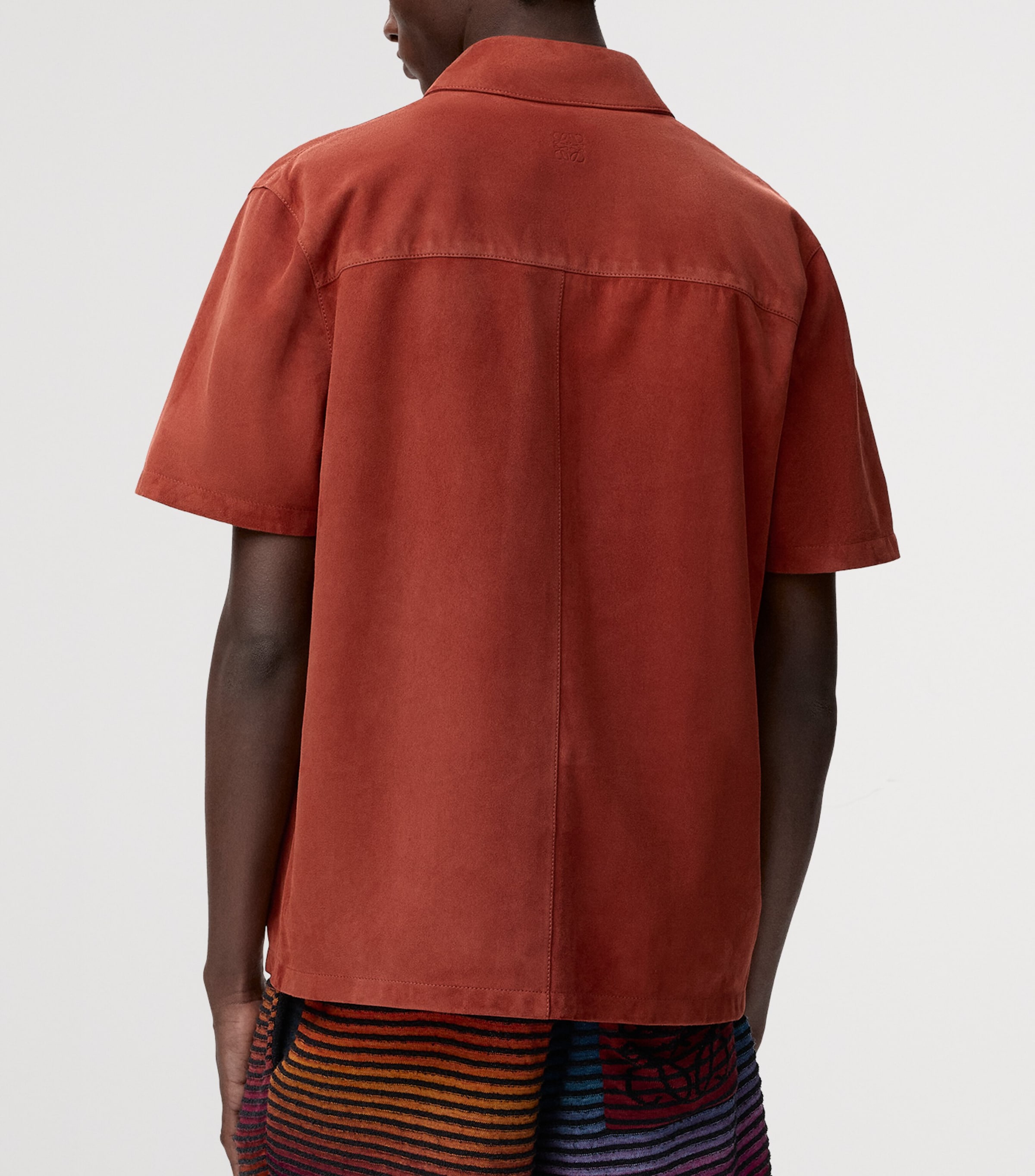 LOEWE Mens x Paula’s Ibiza Suede Anagram Shirt Dark Orange Image 4