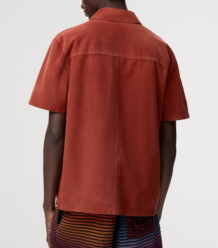 LOEWE Mens x Paula’s Ibiza Suede Anagram Shirt Dark Orange Image 4