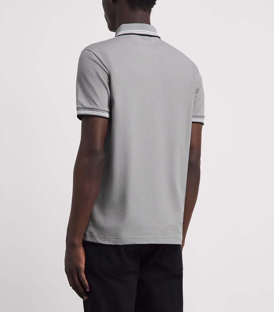 BOSS Mens Stretch-Cotton Logo Polo Shirt Open Image 5