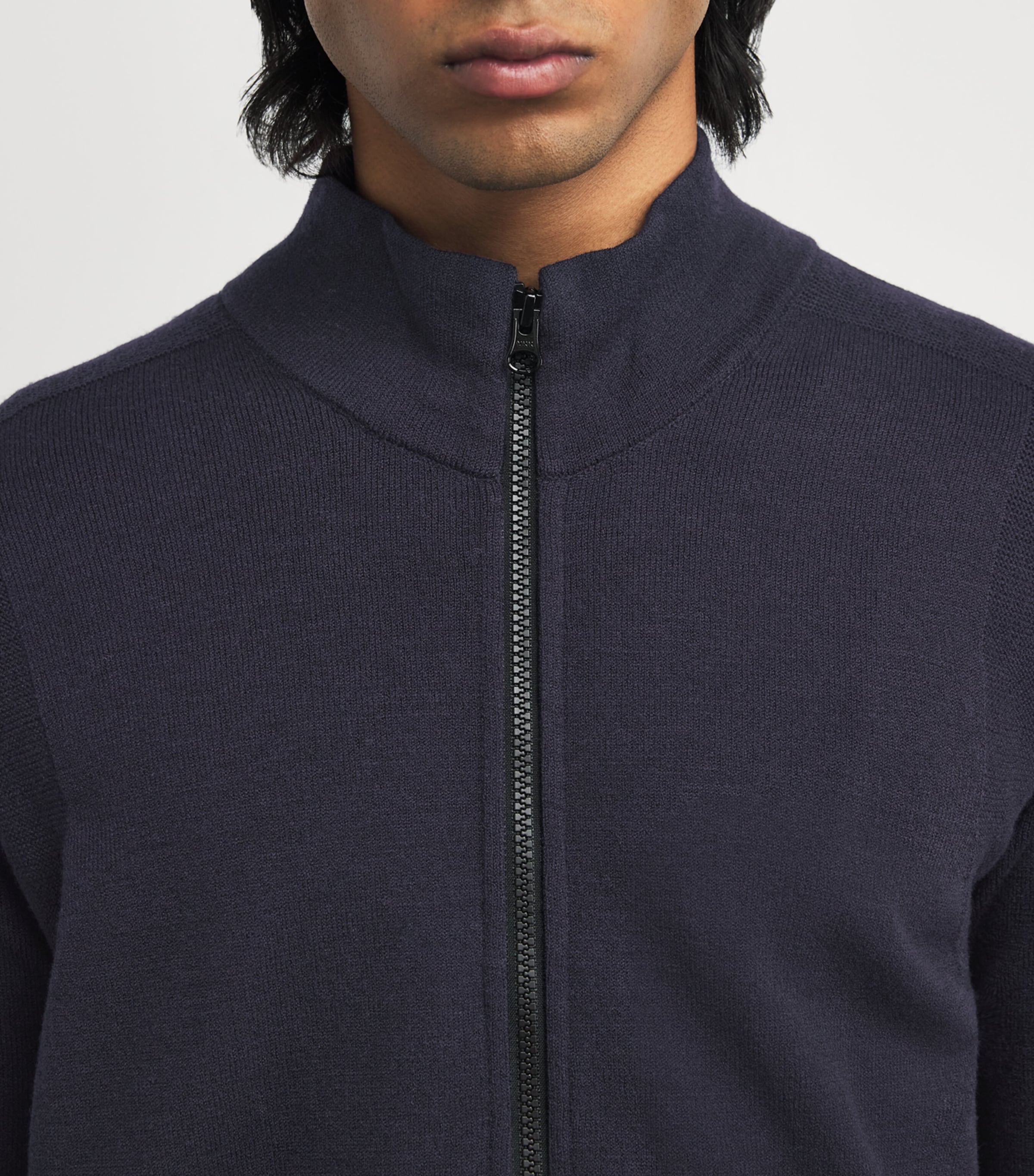 Wool-Blend Zip-Up Cardigan V0020 Image 6