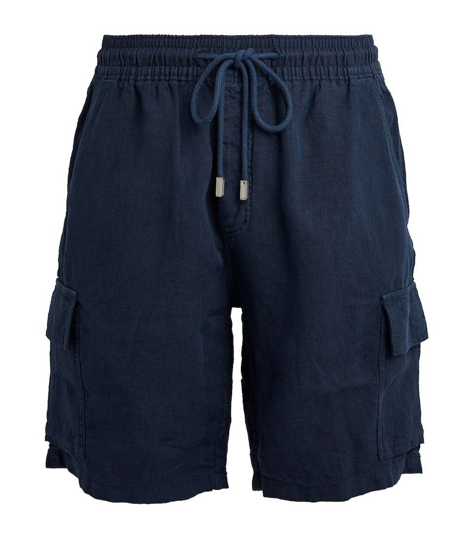 Vilebrequin Linen Baie Shorts Blue Marine
