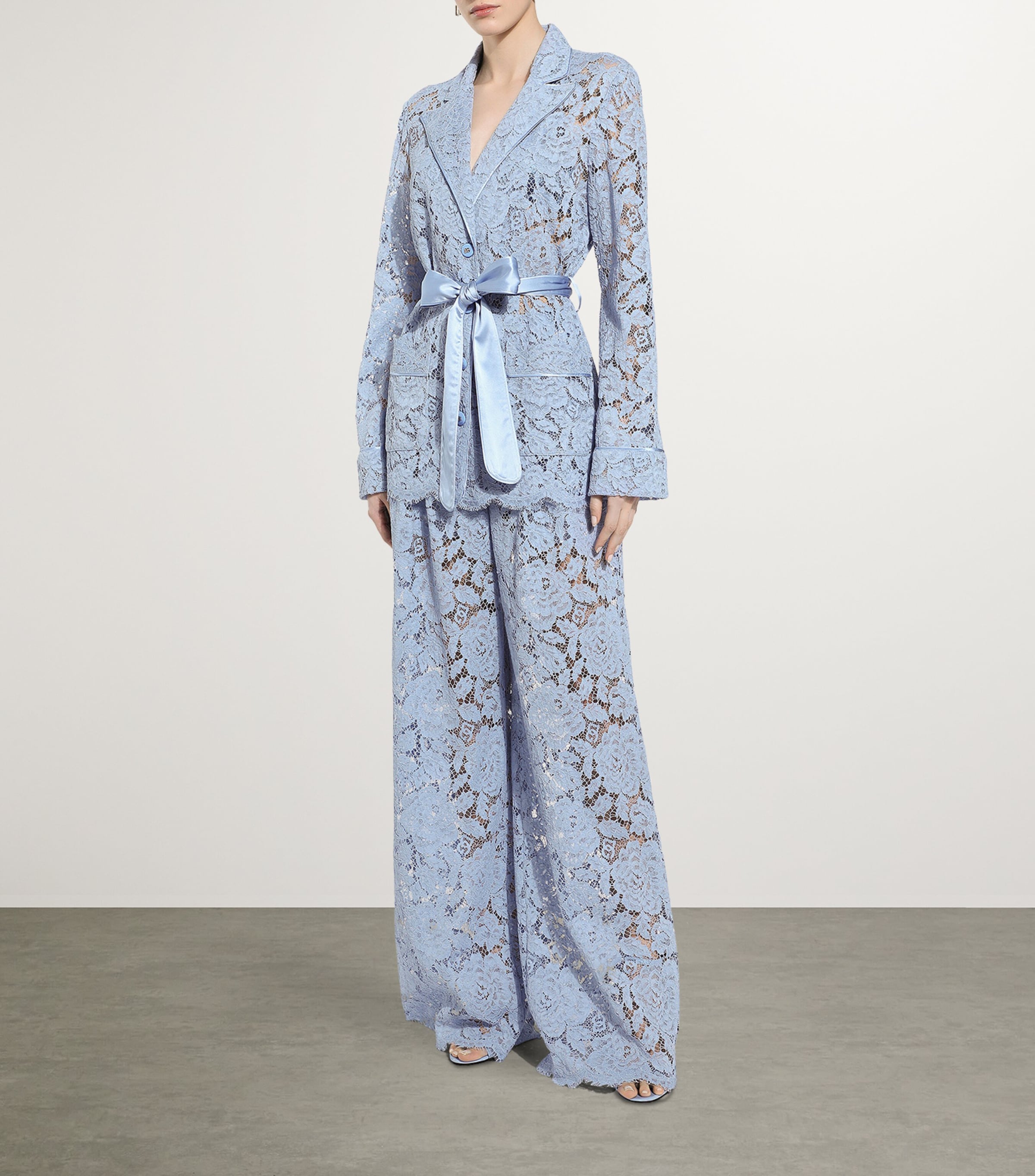 Dolce & Gabbana Cordonetto Lace Floral Pyjama Shirt | Harrods UK