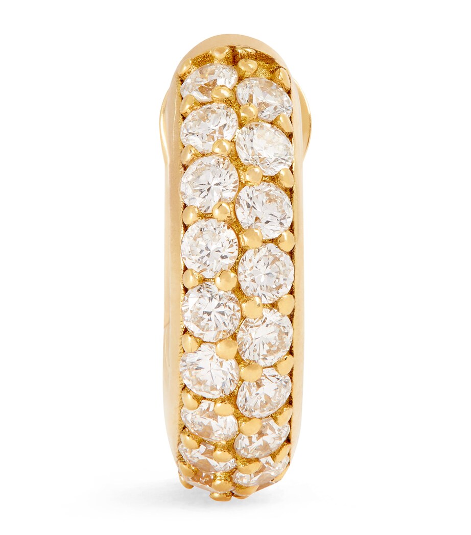 Spinelli Kilcollin Yellow Gold and Pavé White Diamond Mini Single Hoop Earring Yellow Gold Image 1