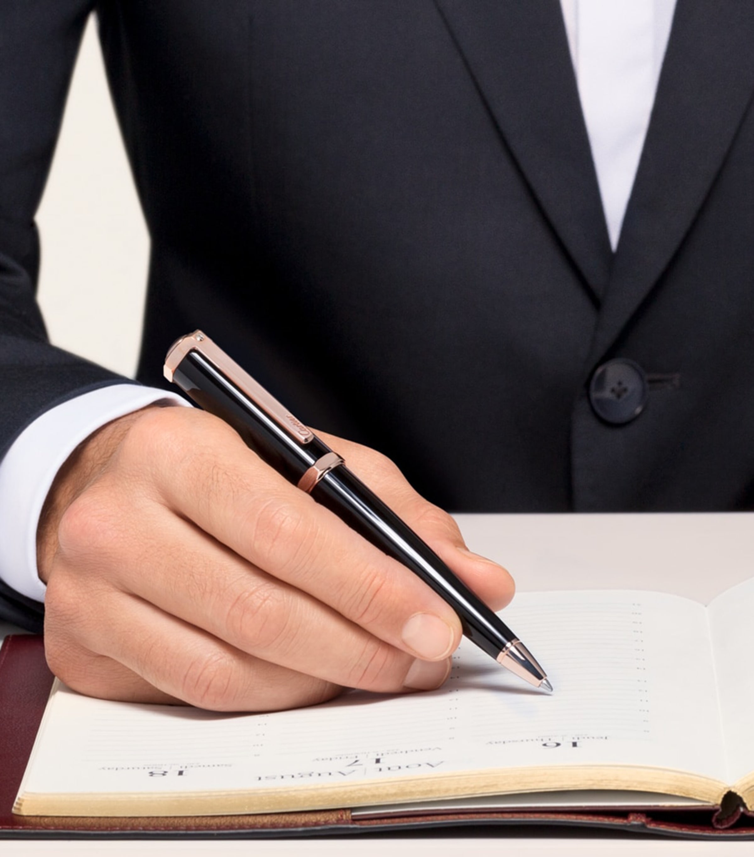 Santos-Dumont Ballpoint Pen BLACK & ROSE GOLD Image 4