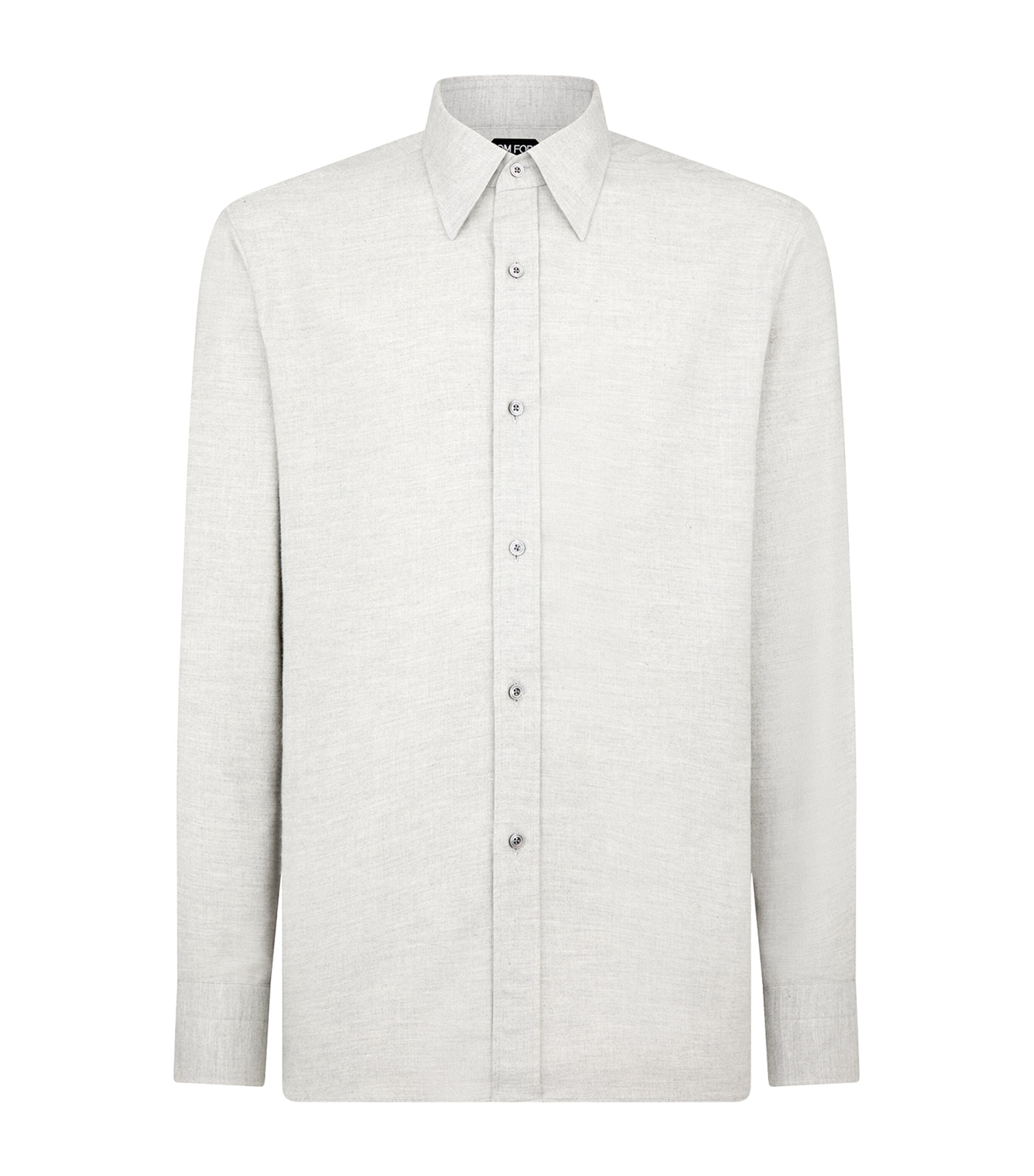 Tom Ford Cotton-cashmere Shirt In Gray