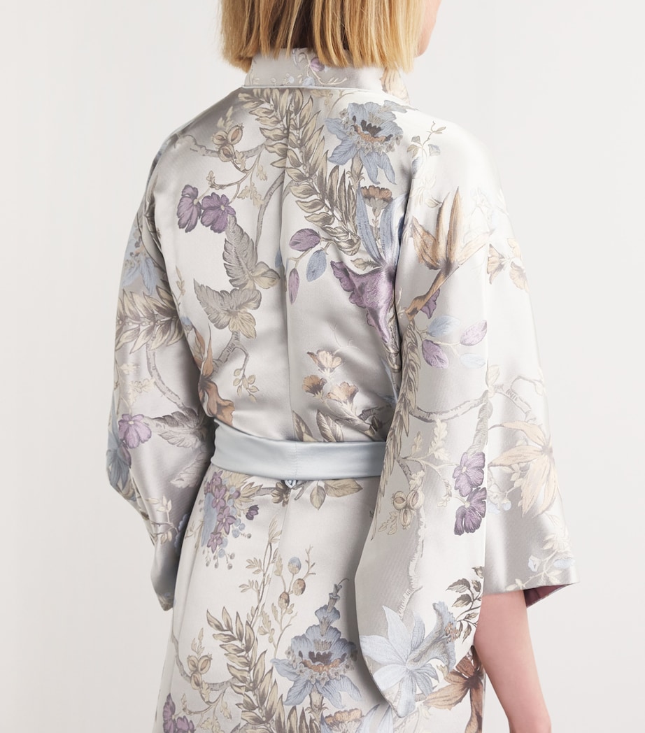 Silk Floral Kimono AMETHYST & IVORY Image 6