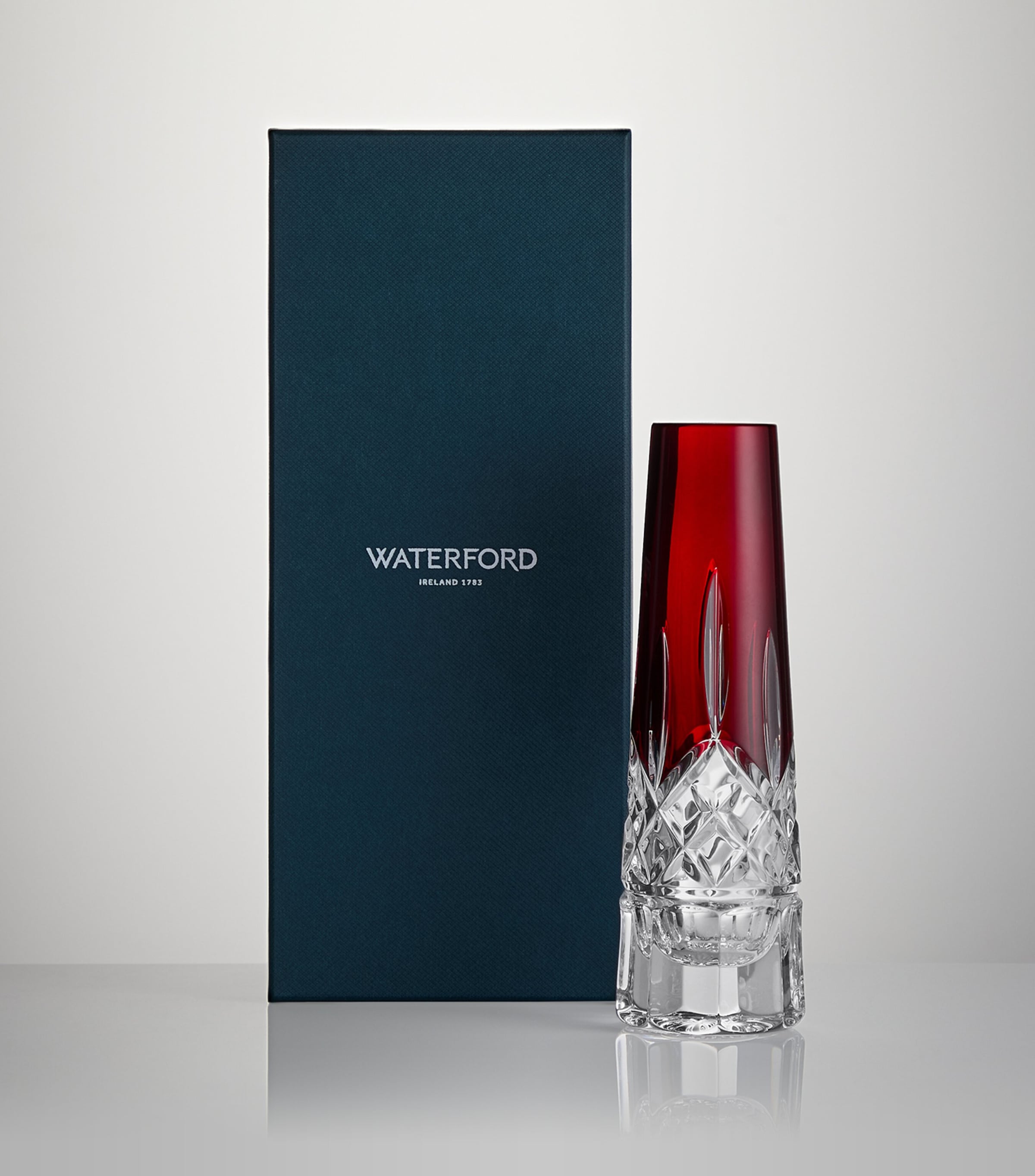 Crystal Lismore Red Bud Vase (18cm) RED Image 7