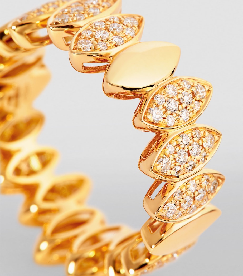 Yellow Gold and Diamond Navette Ring YELLOW GOLD Image 6