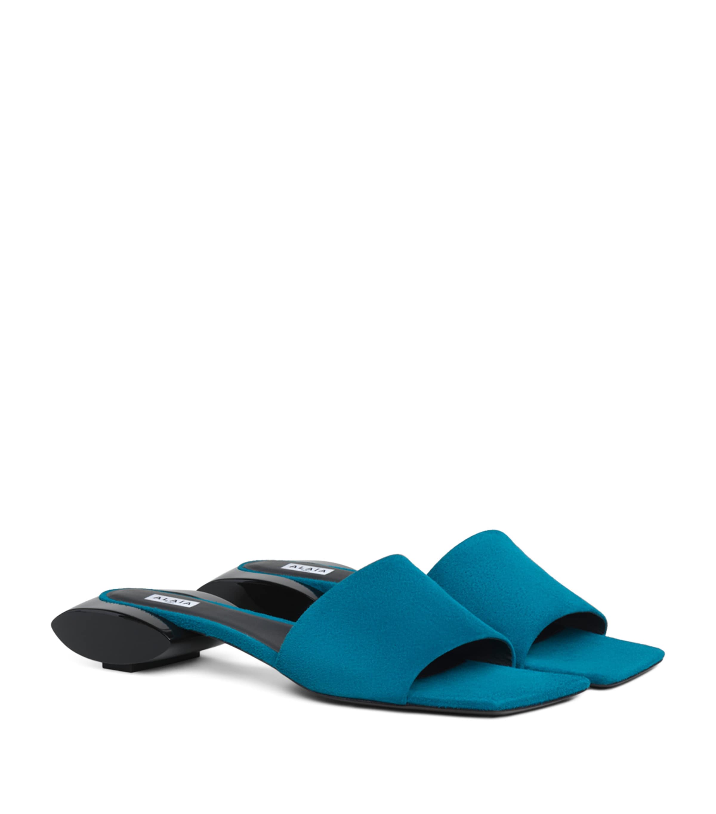 Alaïa Suede Ellipse Mules 30 China Blue Image 3