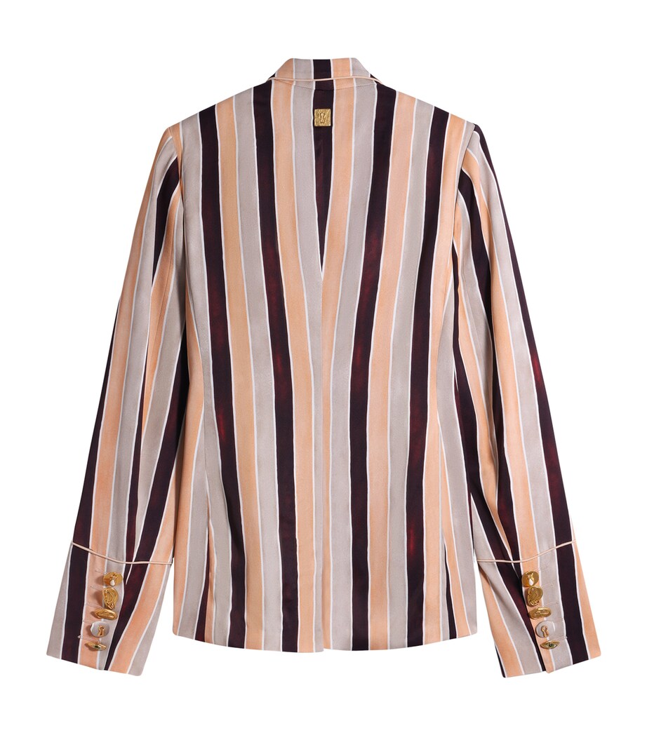 Satin Stripe Padlock Blazer 988 SAND/MULTI Image 5