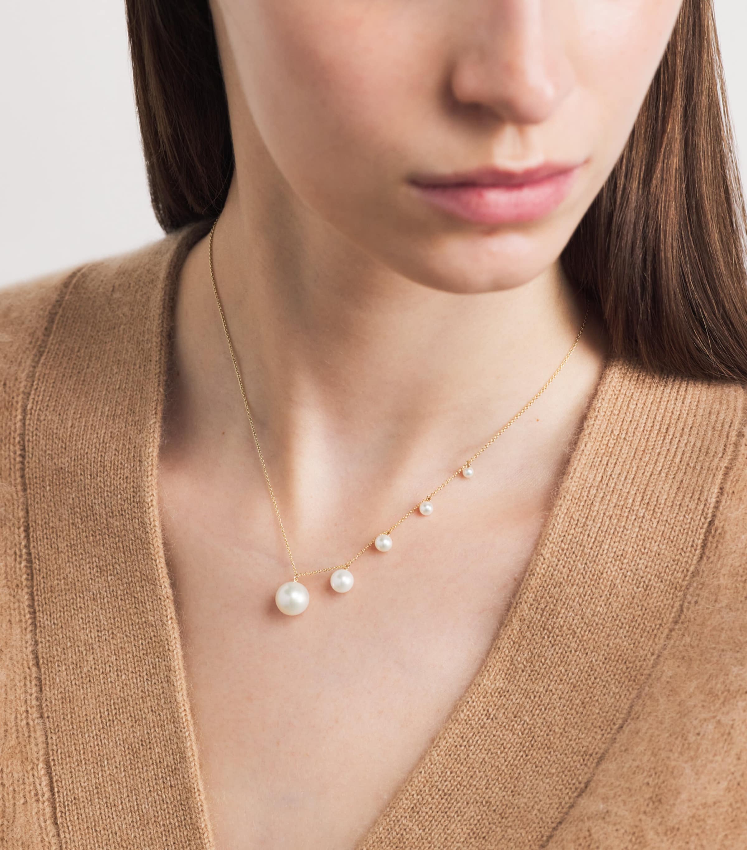 Sophie Bille Brahe Yellow Gold and Pearl Lou Ensemble Necklace Yellow Gold Image 2
