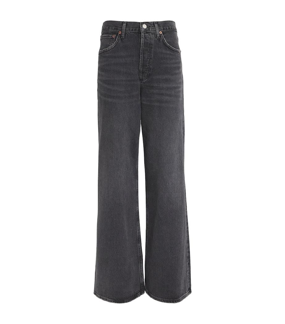 AGOLDE Womens Dame Wide-Leg Jeans Hitch (blk) Image 1