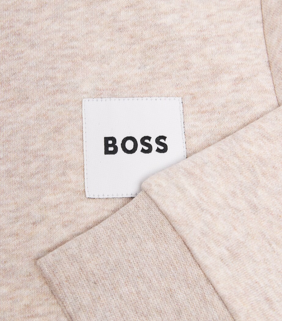 BOSS Kidswear Logo Zip-Up Hoodie (4-16 Years) Off White Marl Image 3