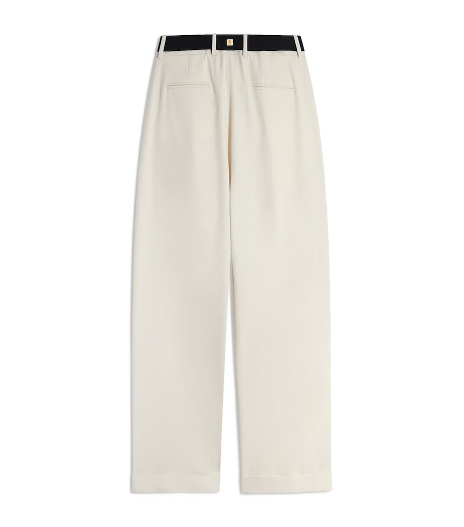 Schiaparelli Womens Canvas Oversized Trousers Ecru Image 7