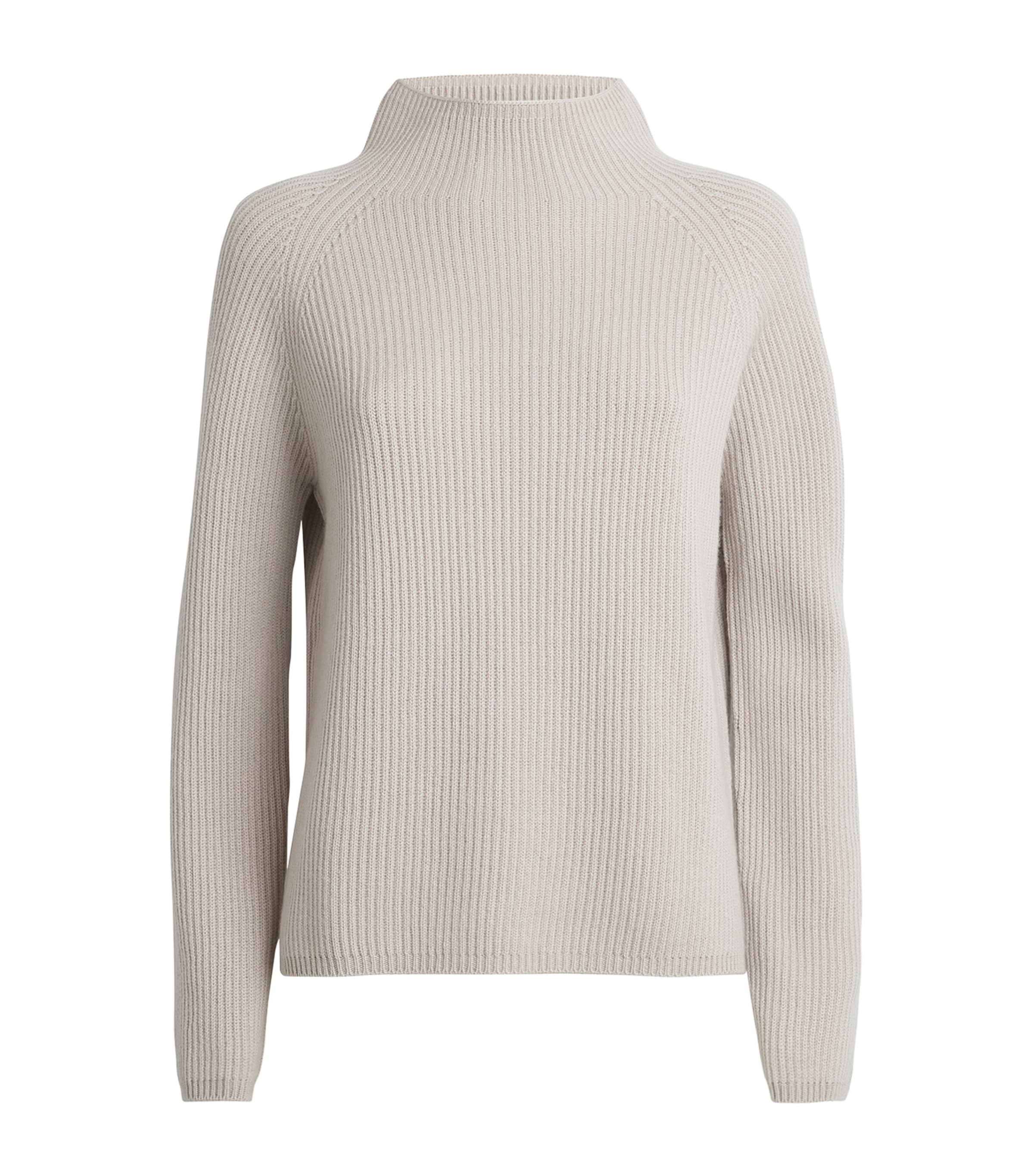 Shop Max Mara Wool-cashmere Ribbed Sweater In White