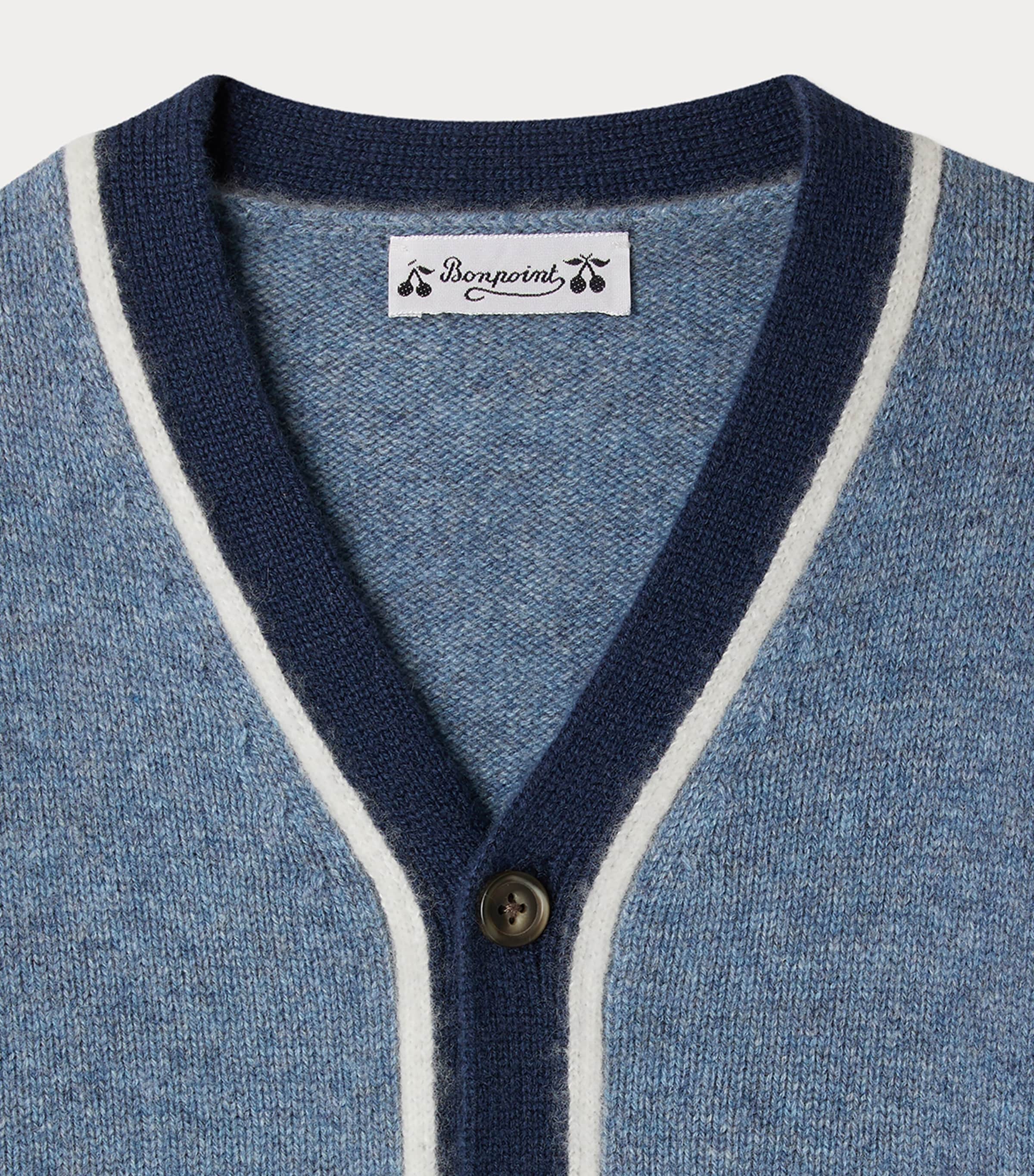 Bonpoint Blue Cashmere Garfield Cardigan (10-14 Years) | Harrods PR