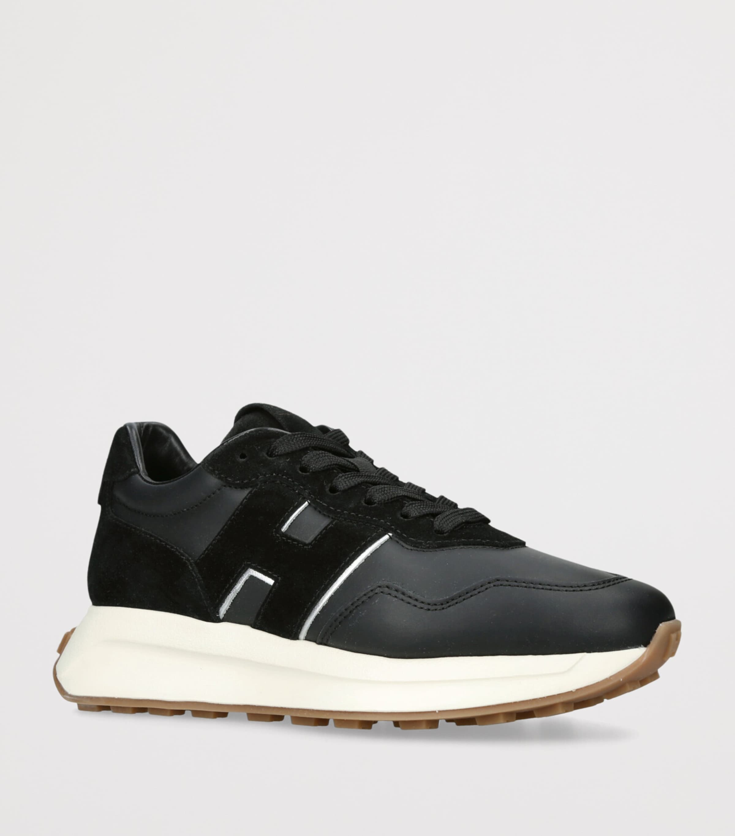 Suede Allacciato Sneakers BLACK Image 3