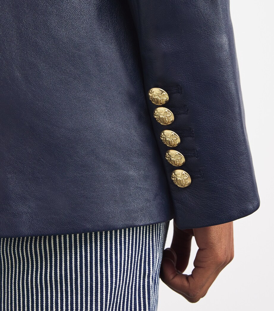 Veronica Beard Womens Lambskin Vega Dickey Blazer Navy Image 6