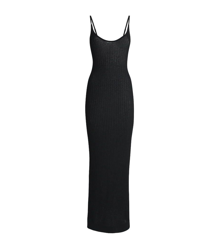 Sheer Knit Midi Dress ONYX Image 1