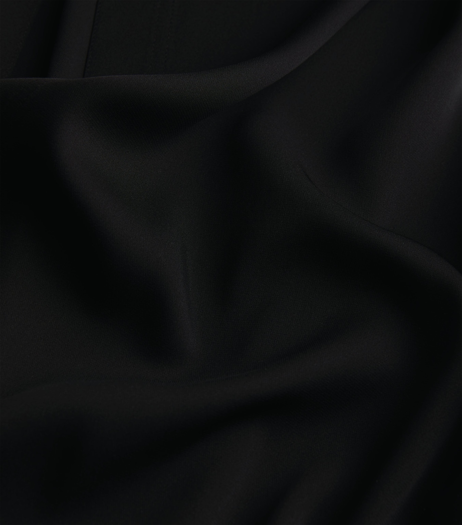 Silk-Blend Slim-Fit Blouse 001BLK Image 5