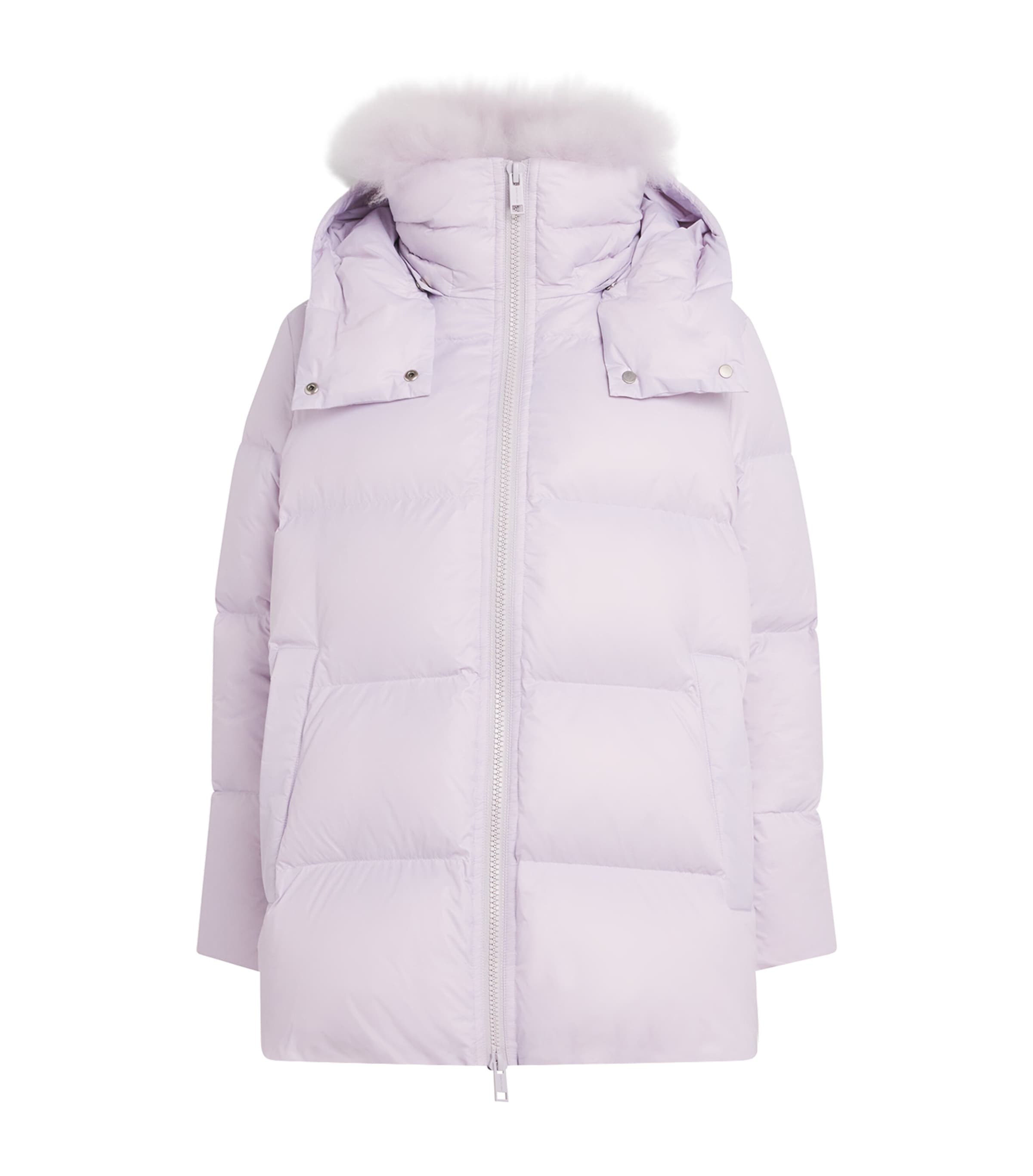 Yves Salomon Down-mink Technical Puffer Jacket In Pink