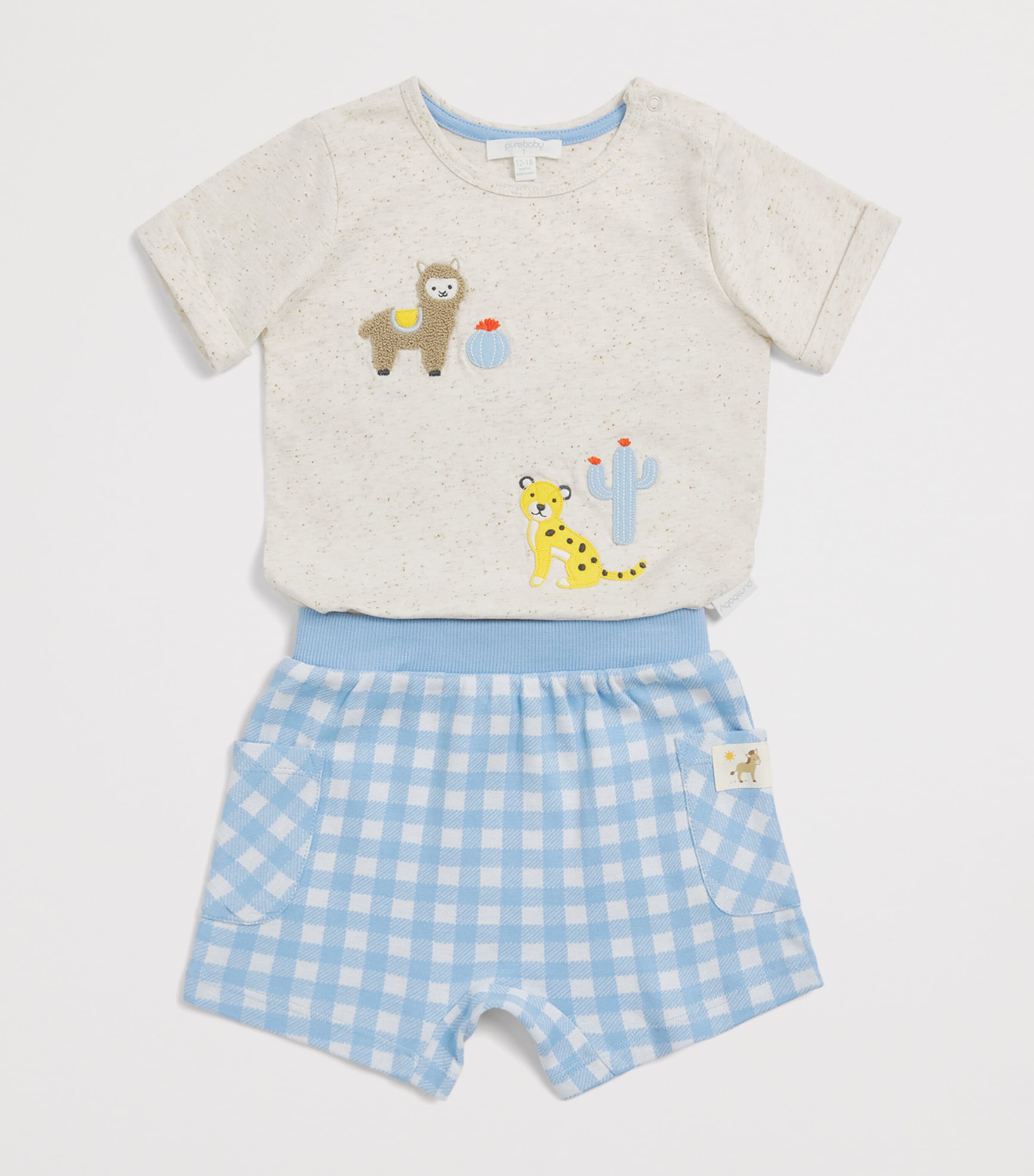 Purebaby Organic Cotton T-Shirt and Shorts Set (0-18 Months) Crbgh Image 3