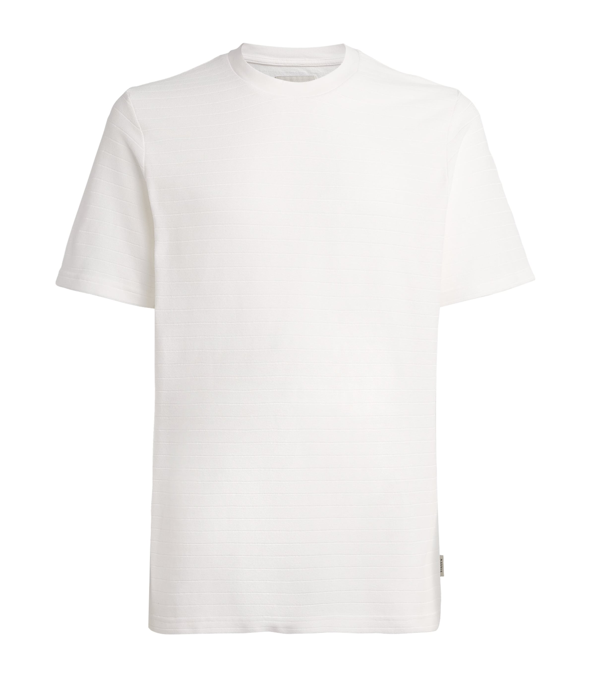 Oliver Spencer Mens Organic Cotton Rib-Knit Lynton T-Shirt Ecru Image 1