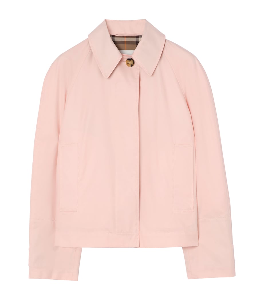 Burberry Womens Cotton Gabardine Tickhill Jacket Compact Pink Image 1