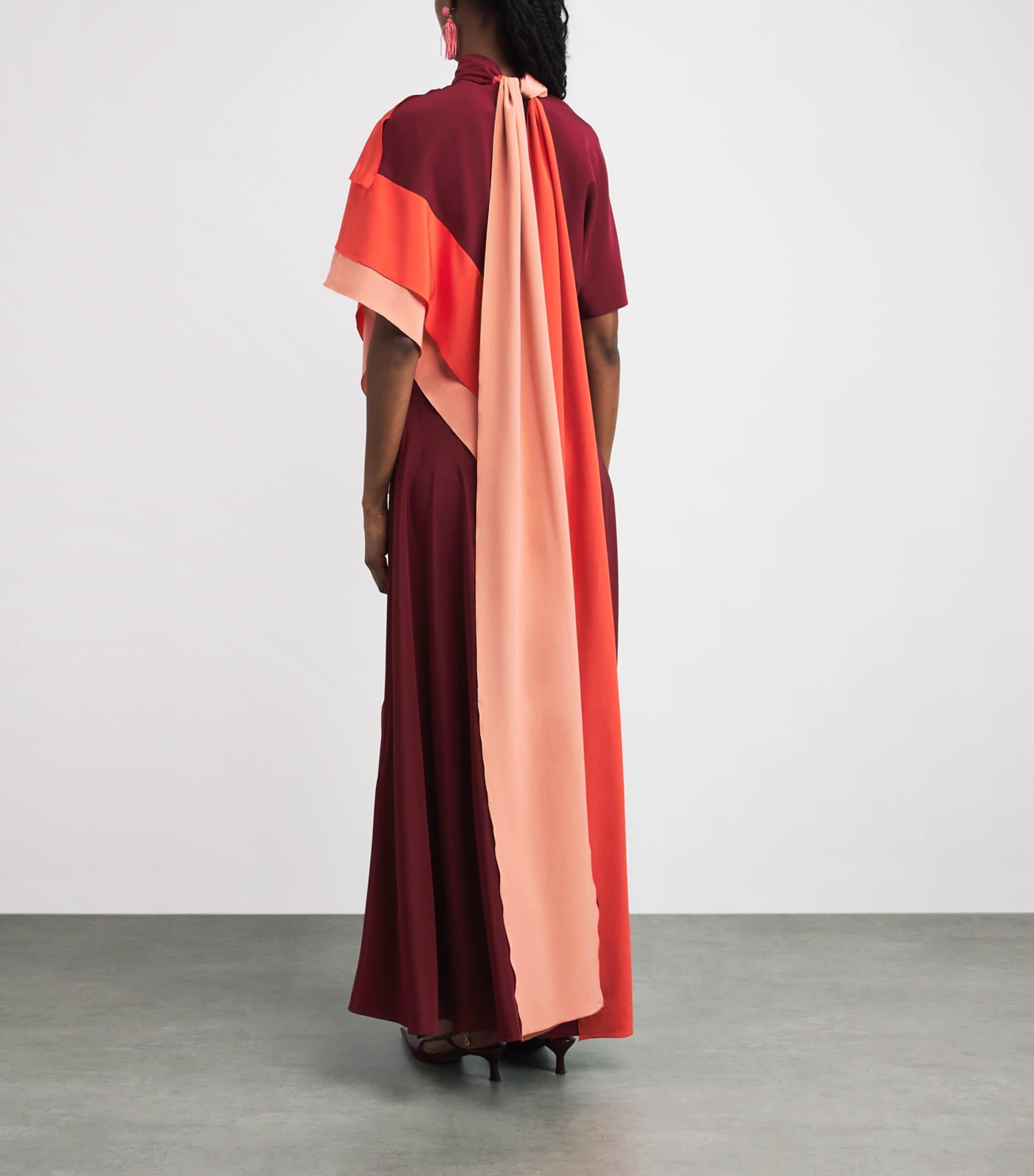 Roksanda Womens Silk Arista Maxi Dress Borgonha / Hibiscus Image 4
