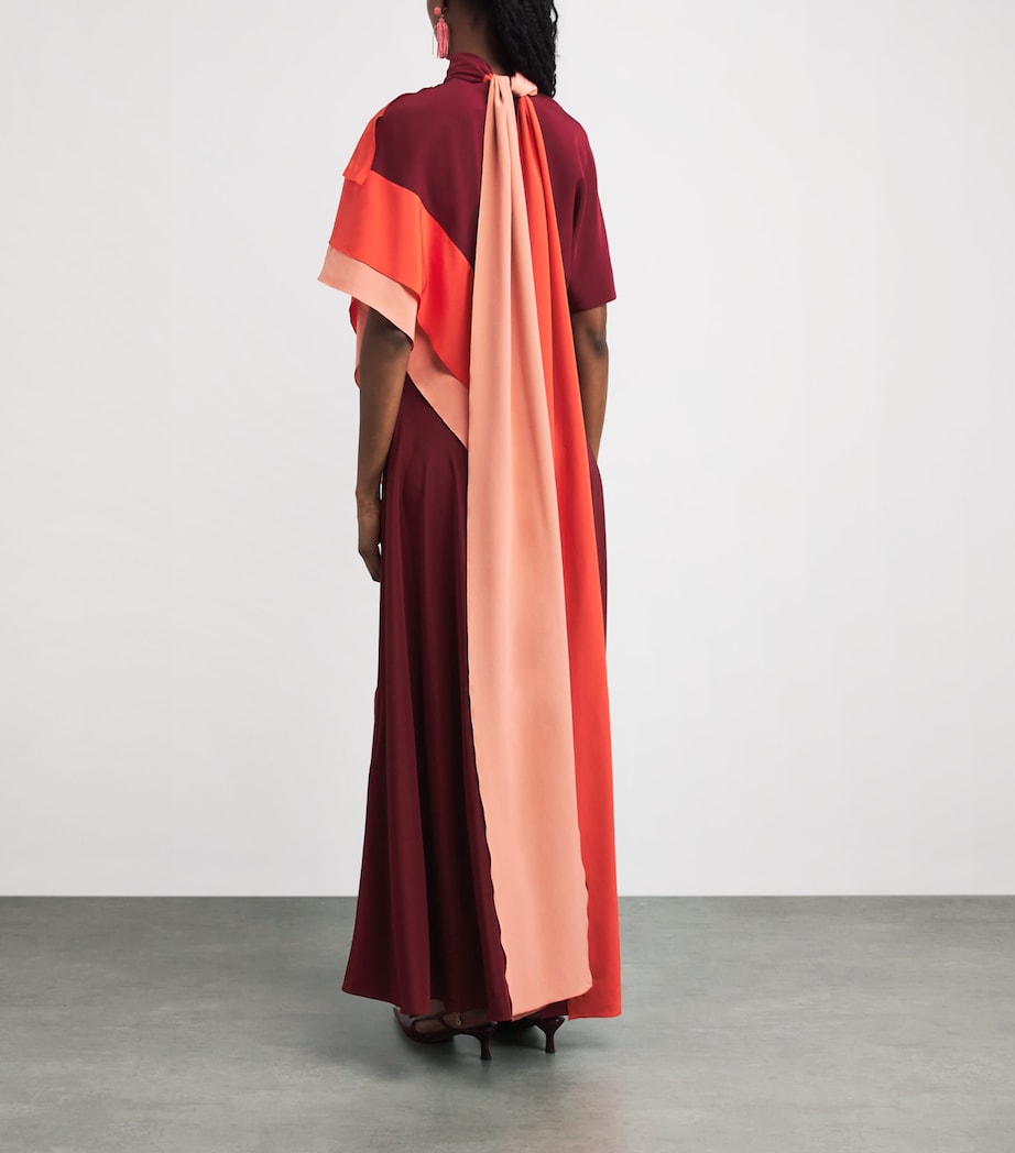 Roksanda Womens Silk Arista Maxi Dress Borgonha / Hibiscus Image 4