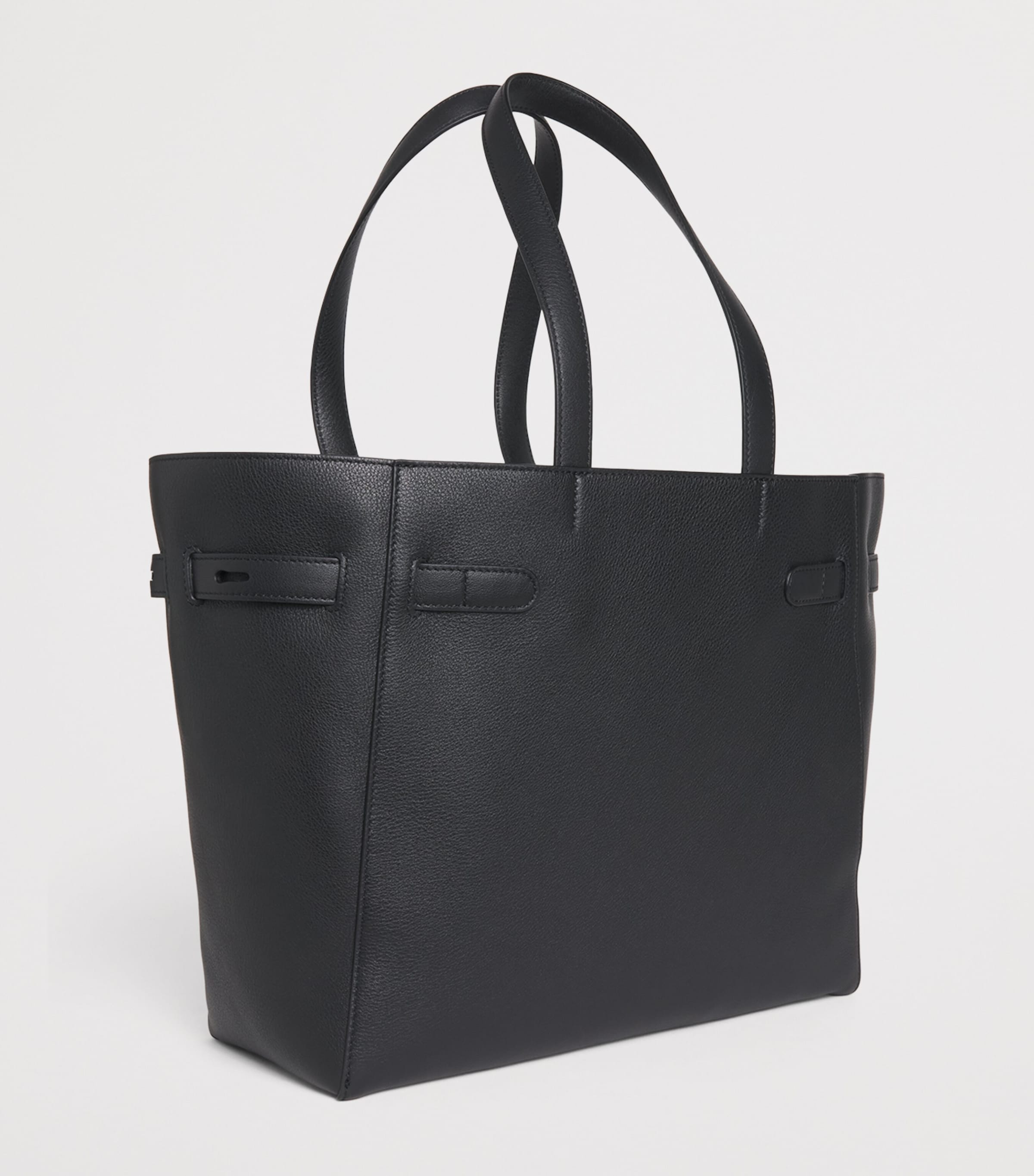Leather Cabas Tote Bag BLACK Image 3