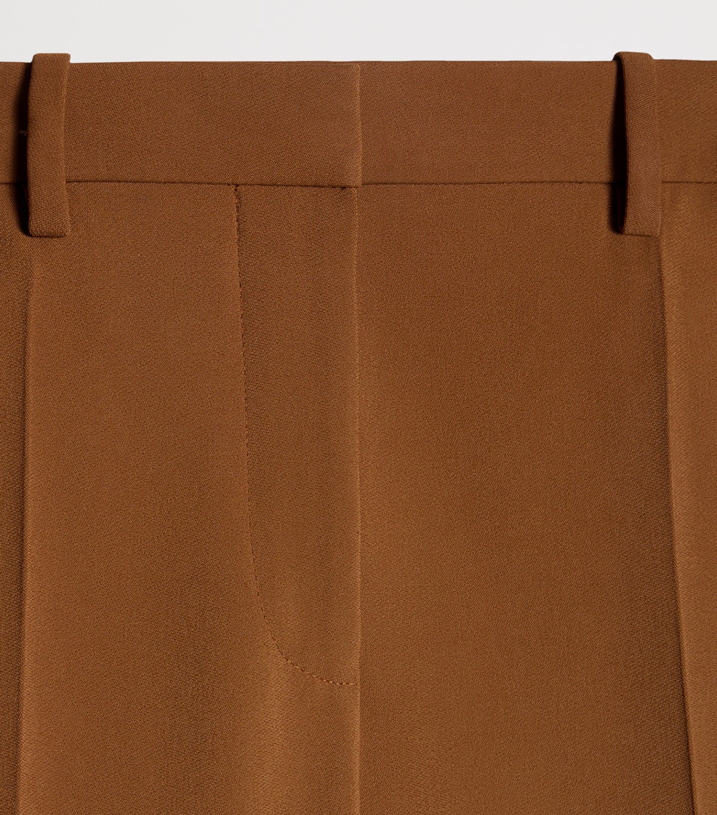 Schiaparelli Womens Wool-Silk Straight Trousers Brown Image 4