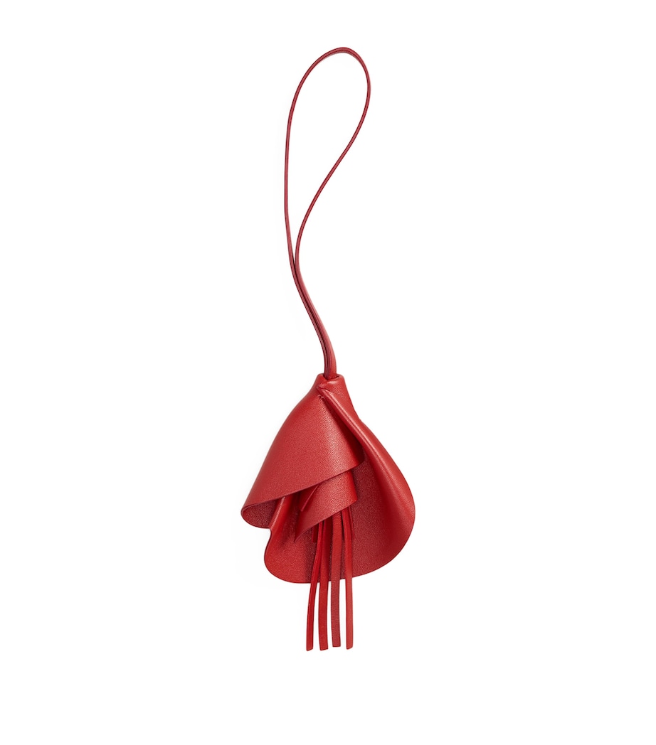 Ralph Lauren Collection Lambskin Floral Bag Charm Red Image 1