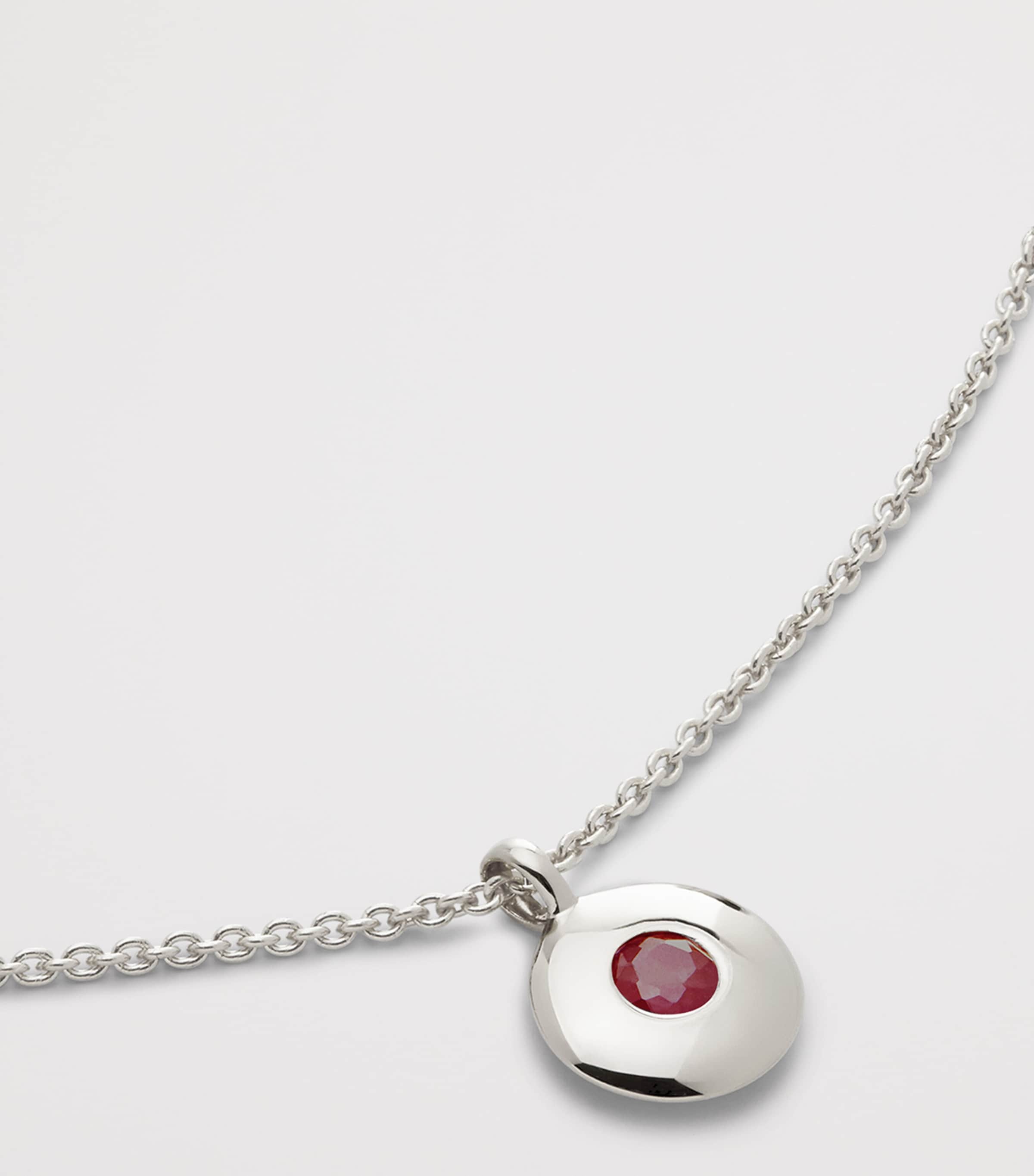 Monica Vinader Sterling Silver and Ruby July Birthstone Necklace — photo 3