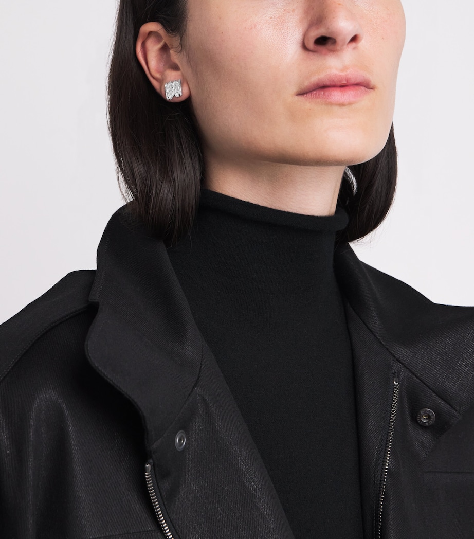 White Gold and Diamond Classic Fireworks Stud Earrings 18K WG/WD Image 5