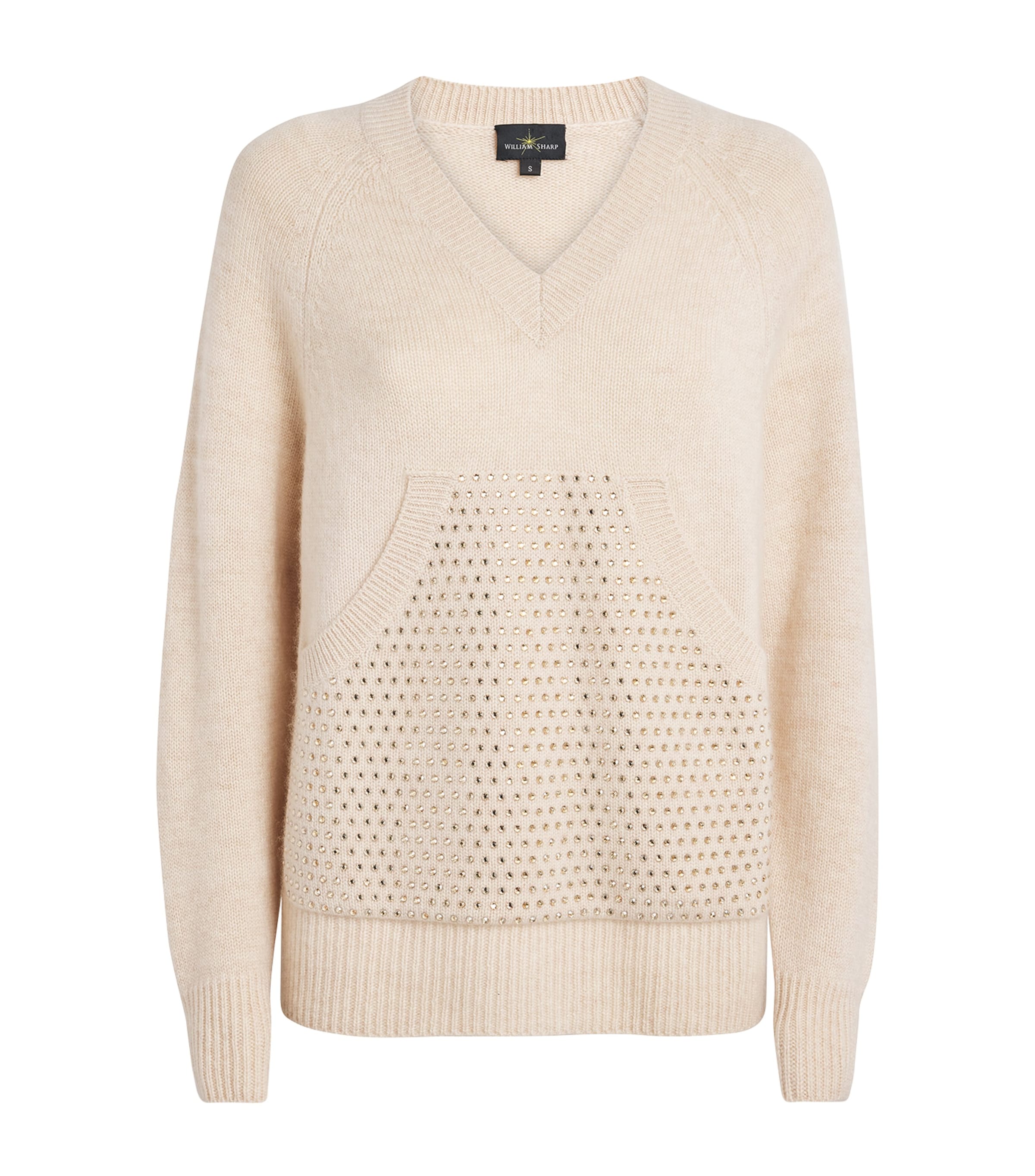 William Sharp Cashmere Swarovski Crystal-embellished Sweater In Brown